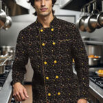 BARNES Giacca da chef a maniche lunghe con simpatica fantasia Cucina,personalizzata con nome o logo.