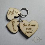 Portachiave in legno cuori